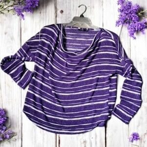 Apt. 9  Purple Striped Scoop Neck Sweater XL